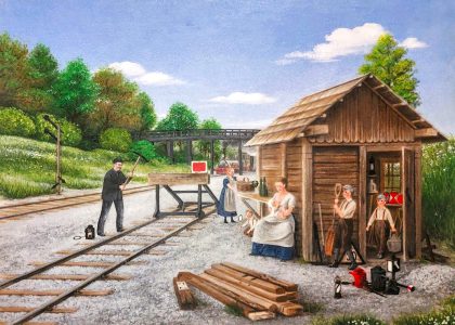Minigemälde Nr 21 Bahnarbeiter im April 1881 10 ©MelanTie