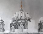 ©MelanTie Berliner Dom Bleistiftzeichnung mit Farbakzente in Acryl 06