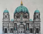 ©MelanTie Berliner Dom Bleistiftzeichnung mit Farbakzente in Acryl 15